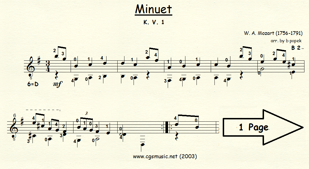 Minuet K.V. 1 preview