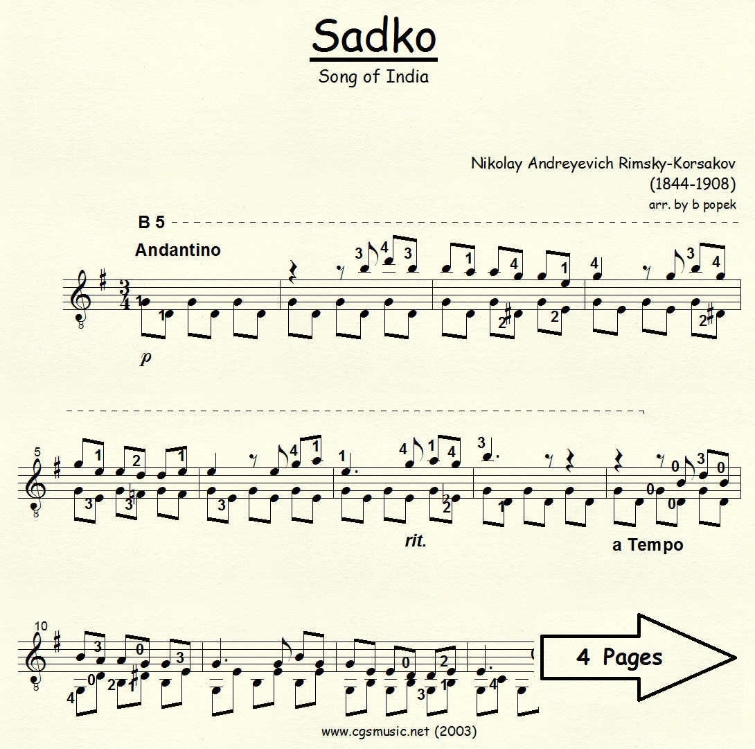 Sadko Song of India preview