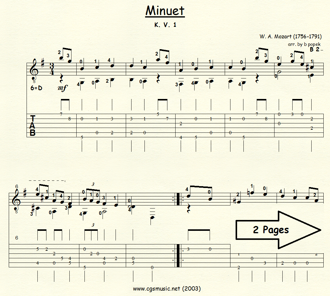 Minuet K.V. 1 preview